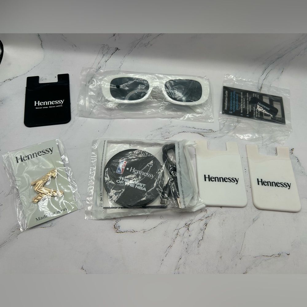 Hennessy Promo Bundle Sunglasses Pin Phone Wallets Laptop Cover NBA Wireless Cha